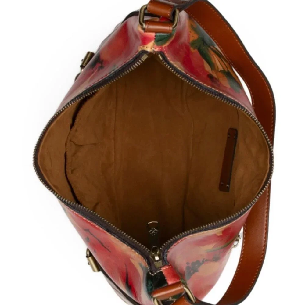 Patricia Nash Elia Leather Hobo Shoulder Floral Handbag Spring Multi NWT